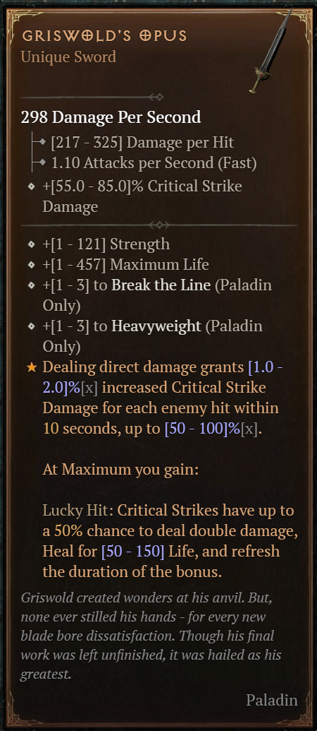 Diablo 4 Griswold's Opus